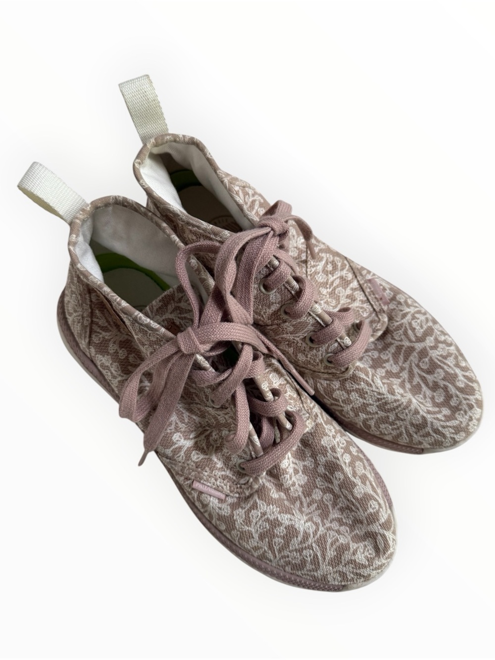 Palladium Women's Lace-Up Sneakers in Dusty Rose Floral Print 8 1/2